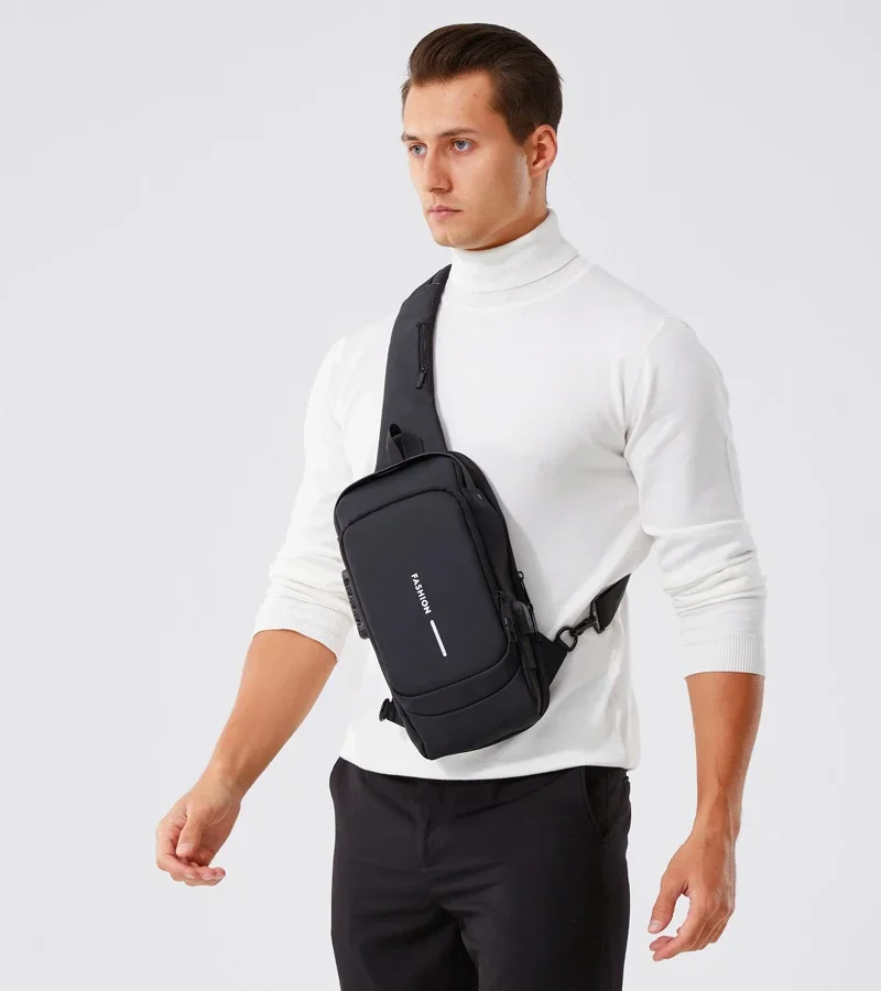 2025 große Kapazität Marke Taille Packs Tasche Männer Umhängetasche PU Leder Anti-Diebstahl Schulter Tasche Multifunktionale Unisex Brust Tasche – Detail 21
