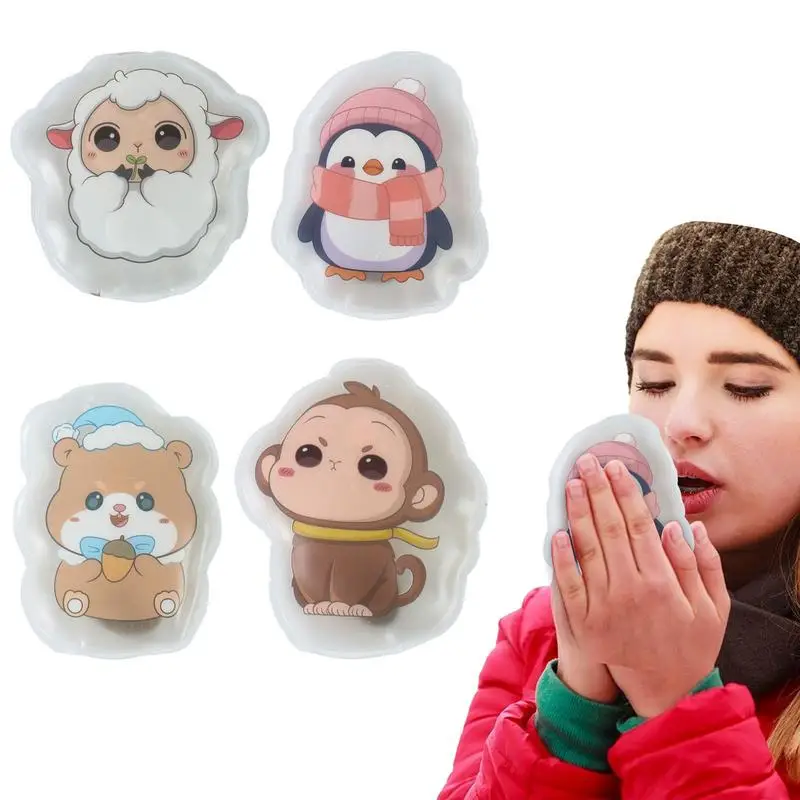 Instant Heat Pack Set Of 4 portable hand warmer Reusable Click Hand Warmers Long-Lasting Pocket Heater With Penguin Pattern
