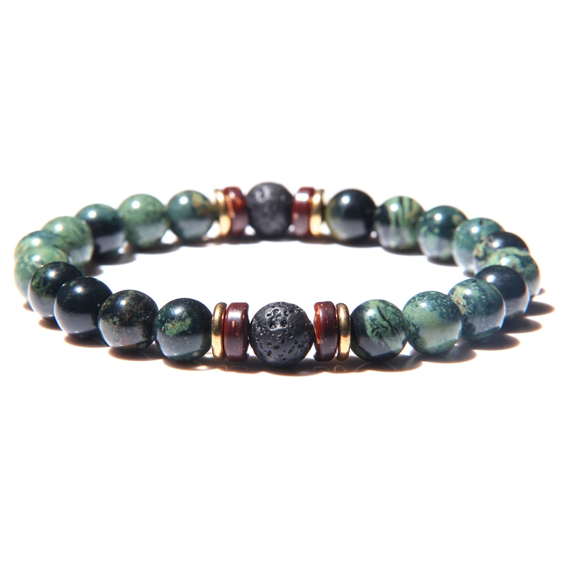 Bracelet Natural Stone Beads Lava Stone Diffuser Wood Bead Accessories Jewelry for Men Women