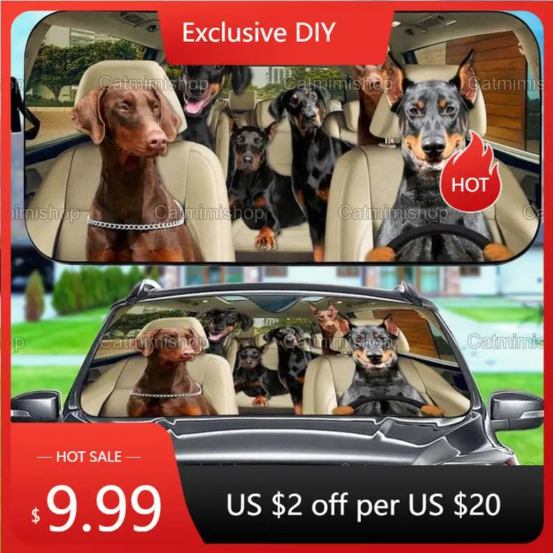 

Doberman Family Car Sun Shade, Doberman Sun Shade, Doberman Lover, Doberman Gifts, Doberman Car Accessories, Mother Gift LNG1822