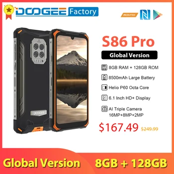 DOOGEE S86 Pro Smartphone 8GB+128GB Infrared Thermometer 8500mAh Mobile Phone Octa Core Global Bands IP68 Rugged Cellphone 1