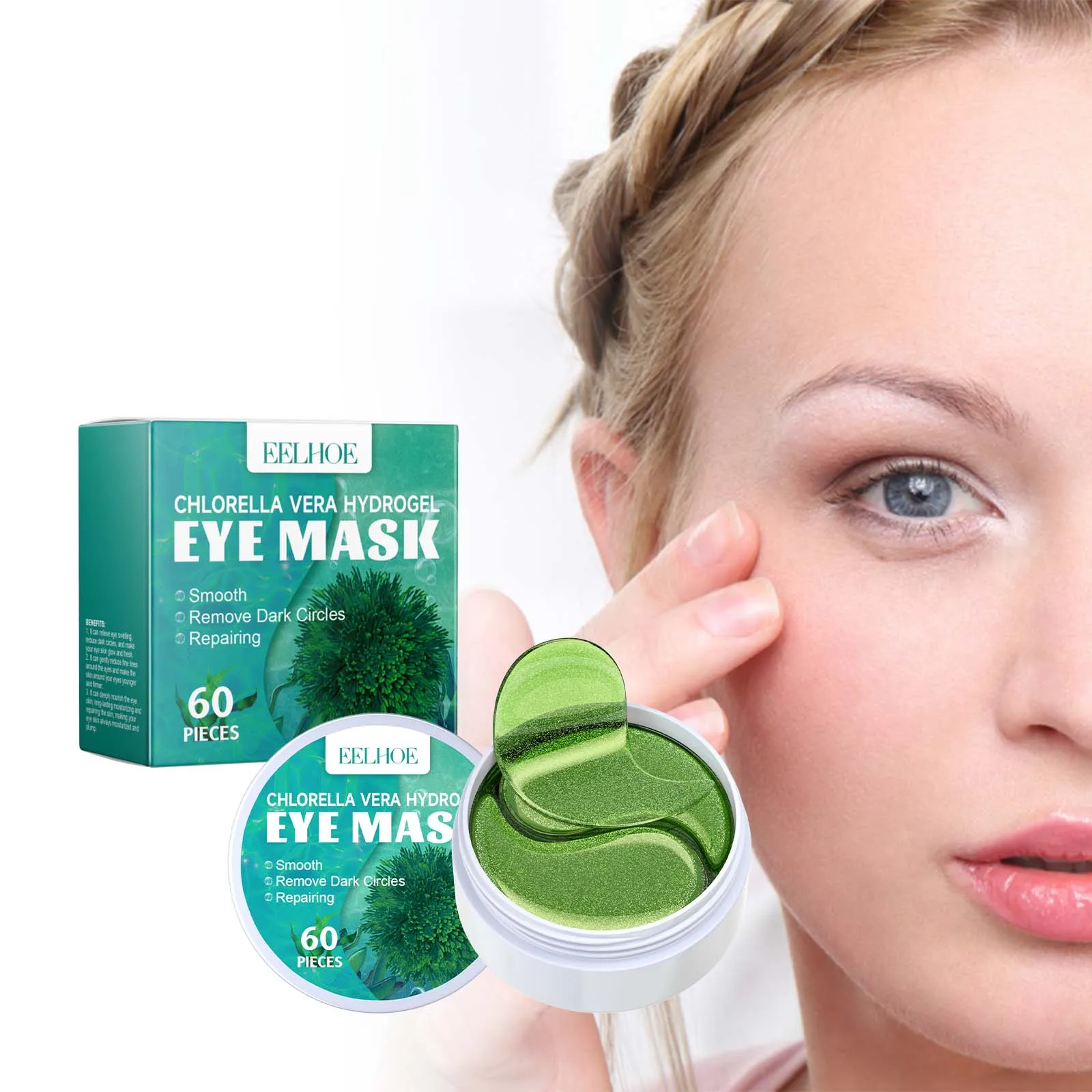 EELHOE Seaweed Moisturizing Eye Mask Eyes Bags Dark Circles Removal Relieve Eye Fatigue Firming Eye Patches Skin Care Products 4