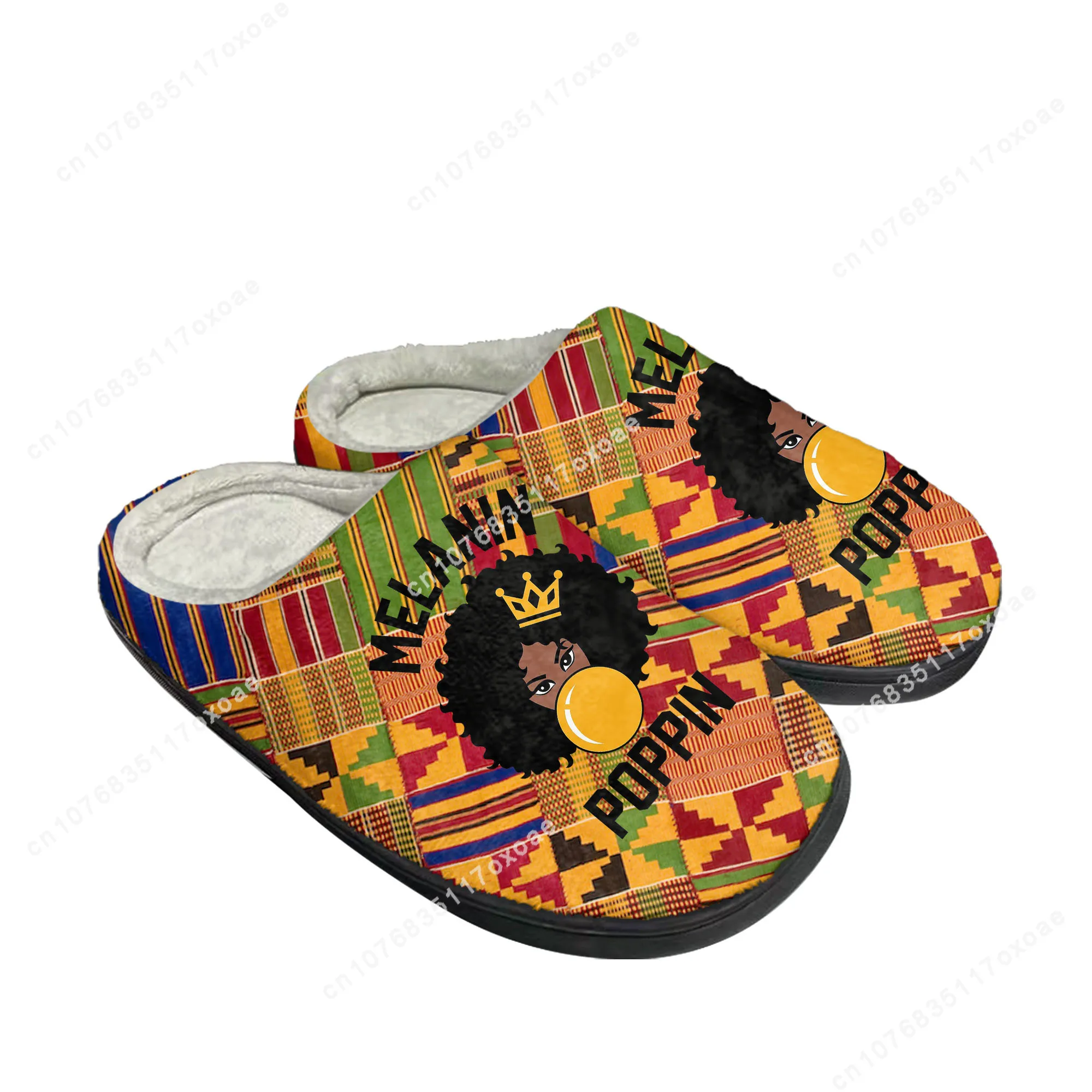 

African Ethnic Culture Design Home Cotton Slippers Mens Womens Plush Bedroom Casual Keep Warm Shoes Thermal Slipper Custom Shoe