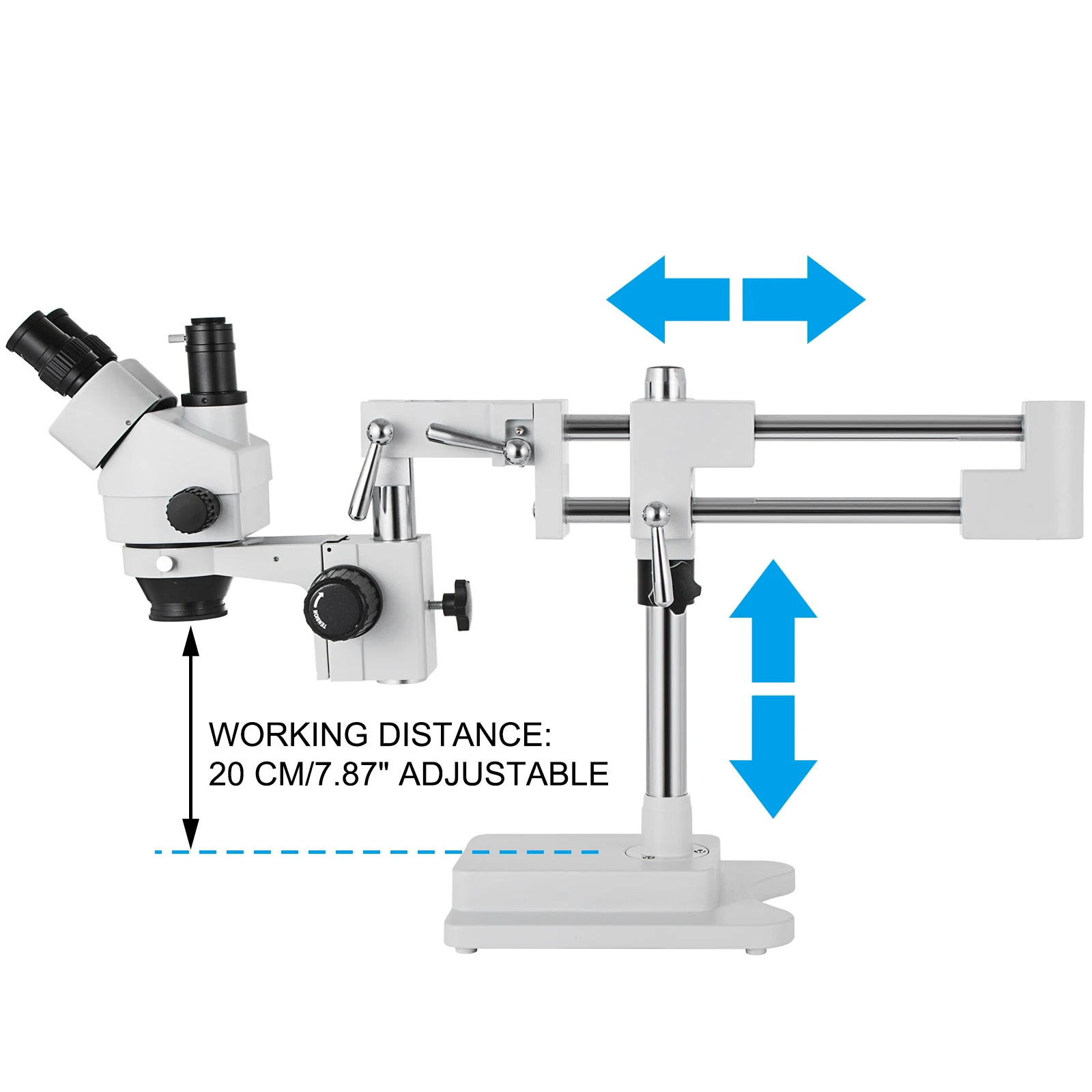 SucceBuy 3.5X-90X Trinocular Stereo Digital Microscope 360° Swiveling Simul-Focal Support Camera Connect Lab Optical Instruments