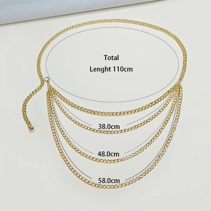 Modische goldene Quasten-Taillenkette für Damen, Boho-Körperschmuck, Kleidergürtel für Damen, Alltagsgebrauch, Jeans-Kettengürtel für Damen, für Partys – Detail 4