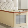 1PC Fabric Window Cotton Linen Storage Box Wardrobe Storage And Arrangement Large Clothing Storage Box Toys Can Be Folded 2