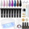 PEACECOLOR Poly UV Gel Kit All for Manicure Gel Nail Extension Set Slip Solution Builder Acrylic Gel Polish Nail Art Tool Design 3
