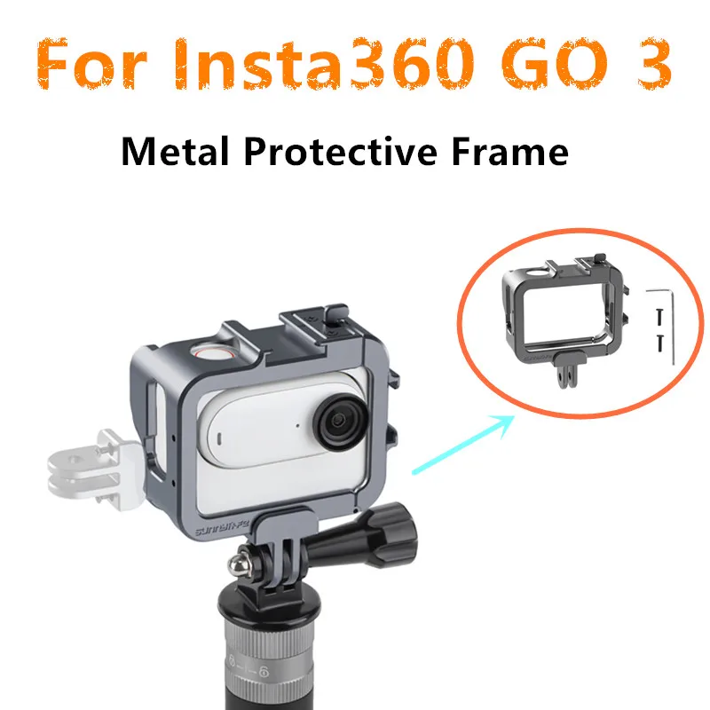 

For Insta360 GO 3 Metal Rabbit Cage Camera Expansion Frame Heat Dissipation and Cold Shoe Protective Cover
