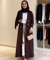 Eid Women Abaya Dress Muslim Autumn Party Ramadan Long Cardigan Trench Coat Abayas Vestidos Largos Arab Long Robe Morocco Kaftan
