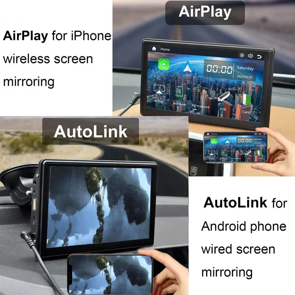 Universal Inch Wireless Carplay Android Auto IPS Display