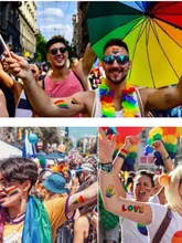  LGBT Temporary Fake Tattoo Stickers Waterproof Rainbow Flag Lesbian Leg Arm Body Art 