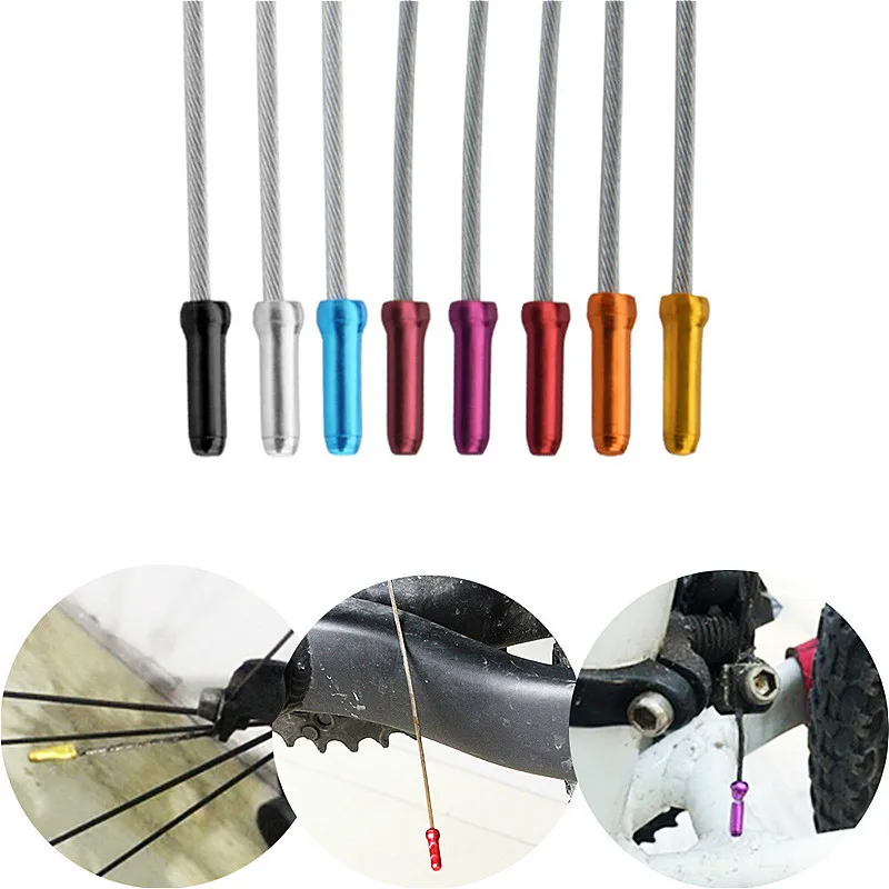 50Pcs Bicycle MTB Brake Wire End Core Caps Cable Aluminum Cover Gear Bikes Parts  Cycling Equipments Bicycle Accessory