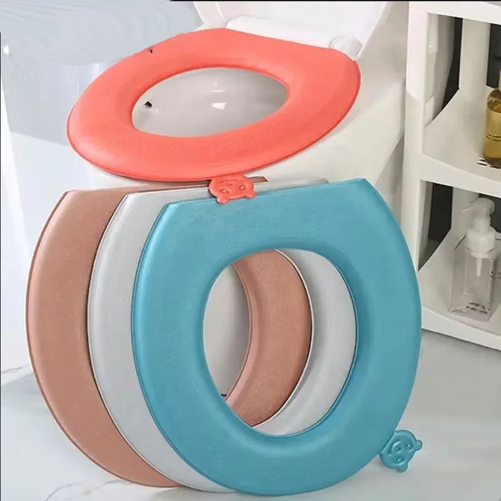 Toilet Seat Cover EVA Handheld Lift Toilet Seat Cover Thickened Four Seasons Universal Toilet Seat Cushion Paste Type Cushion Accessories