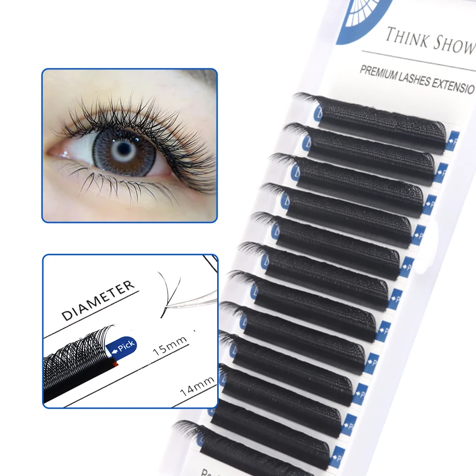 

12 Rows YY Shape Eyelashes Extension Triple Tips B C D Curl High Quality Hand Made Natural Soft False Eyelashes