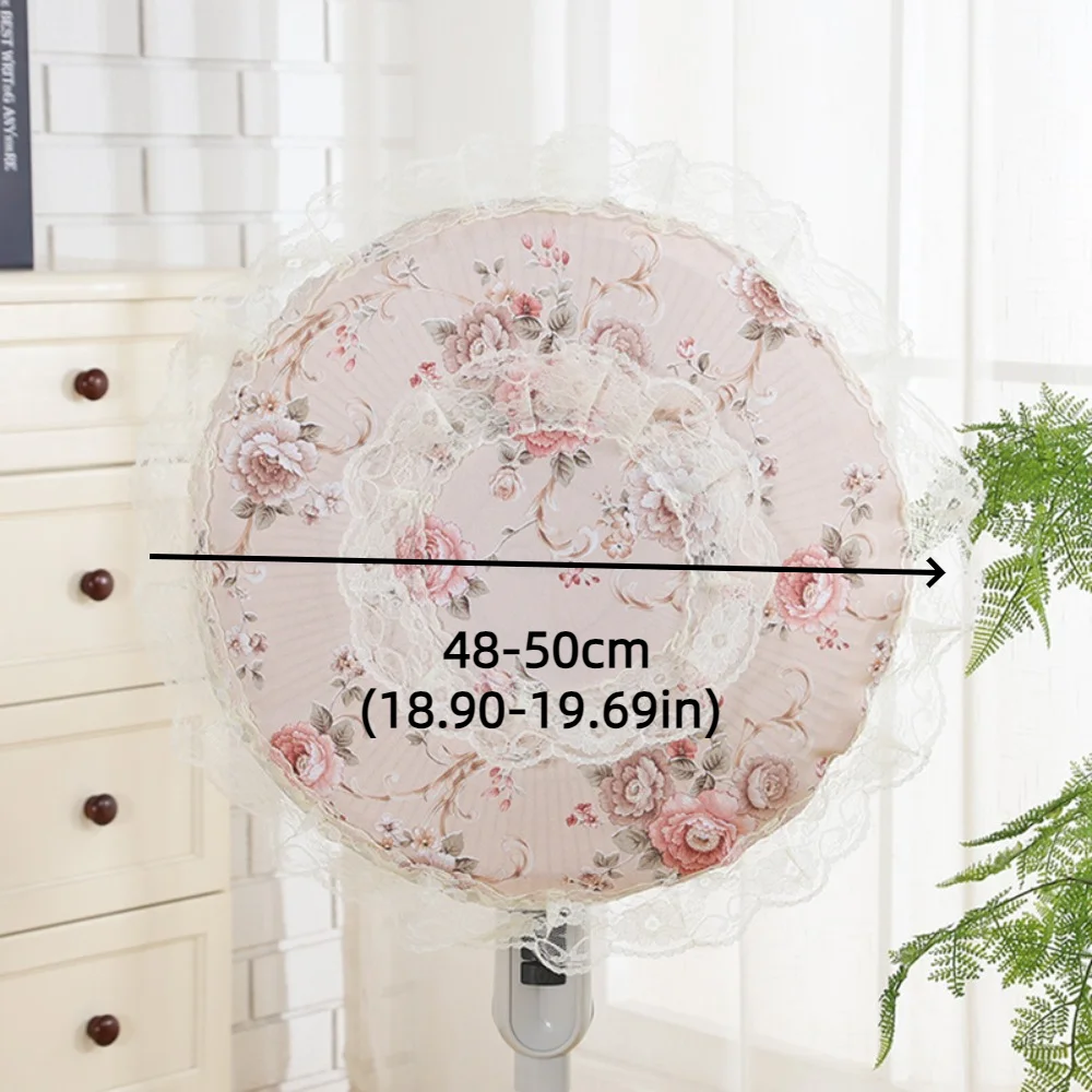 Pastoral Style Lace Electric Fan Cover Round All-inclusive Fan Dust Cover Safety Protection Dust Prevention