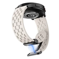 Magnetic Silicone Sports Strap - 20mm/22mm - Universal Fit - 22mm width band (Starlight)