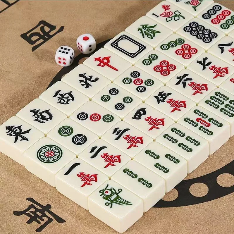 RATSTONE Mini Mahjong - Traditioneel Chinees familiespel met 144 stenen, draagbaar, feestspel RATSTONE Mini Mahjong - Traditioneel Chinees familiespel met 144 stenen, draagbaar, feestspel