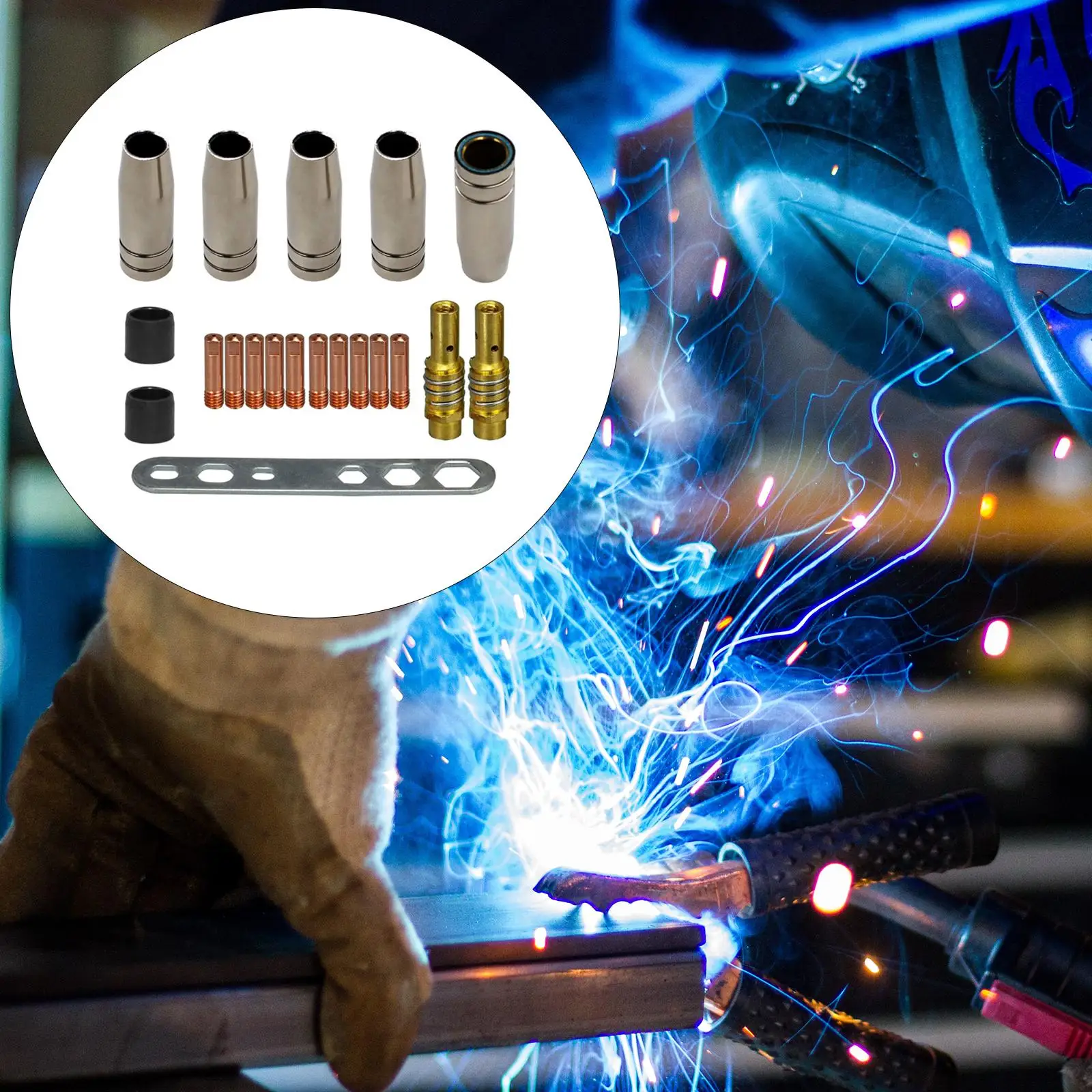 Welding Accessory Durable Connecting rod Welding Torch Accessories Kit for Replacements Parts 3