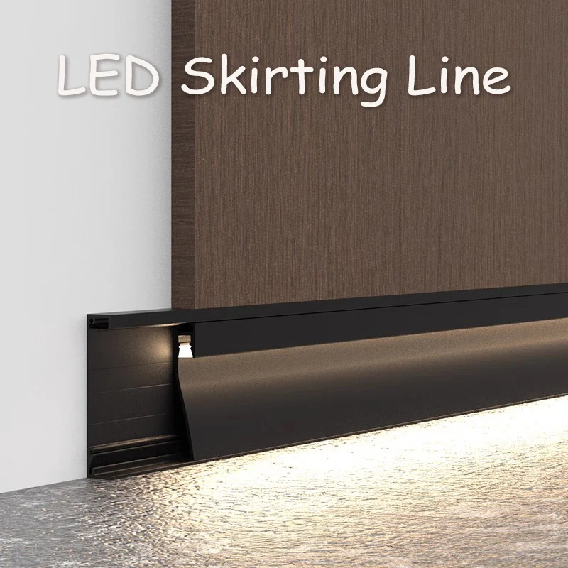 

Skirting Line Aluminum Profile Multi-function Staircase Recessed Hard Bar Strip Lights Led Skirting Board Linear Lamp For Indoor