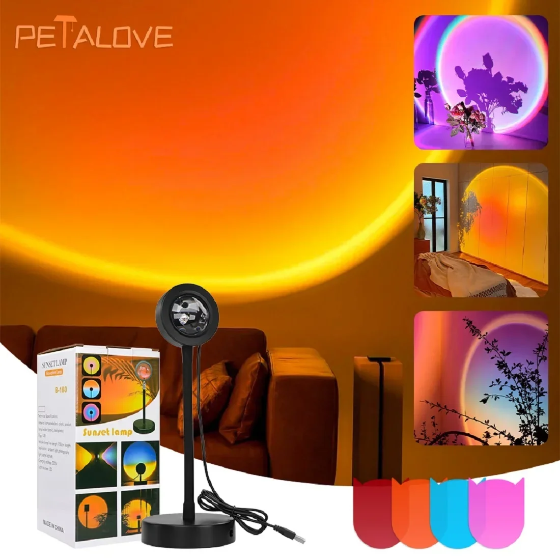 LED Sunset Lamp Nightlights USB Projector Birthday Party Decoration Mood Lights For Bedroom Living Room Wall Photography led light