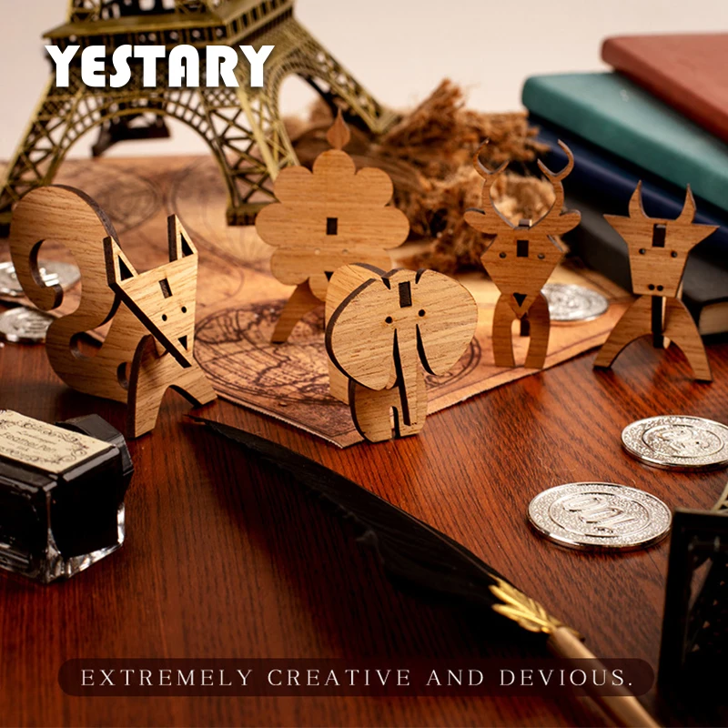 

YESTARY 3D Wooden Animal Puzzle Brain Teaser Impossible Puzzle Table Jigsaw Puzzle Toys Tangram Board Game For Adult Kids Gifts