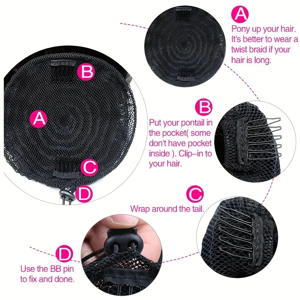 Body Wave Ponytail Human Hair Extensions Drawstring Remy Natural Black human hair extensions