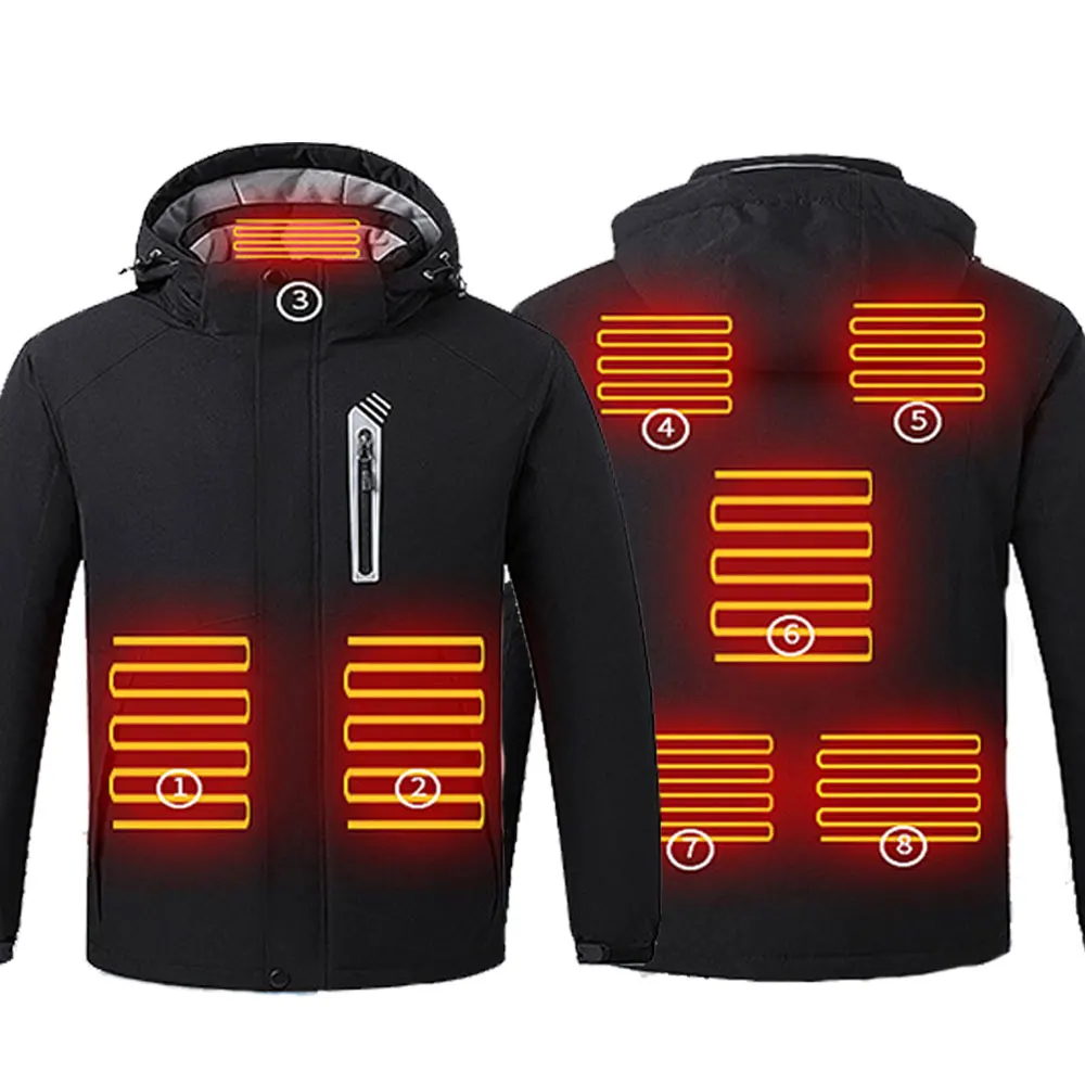 

Heated Men's Jacket Winter Parka For Women Warm Coats USB 8 Area Heating Jacket Windbreaker Outdoor Sports Climbing Vest Clothes