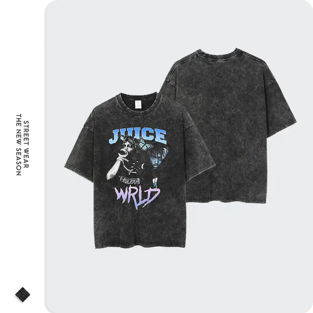 Cool Hip Hop T-shirts Men Rap Star Juice Wrld Graphic Tops Tees 2