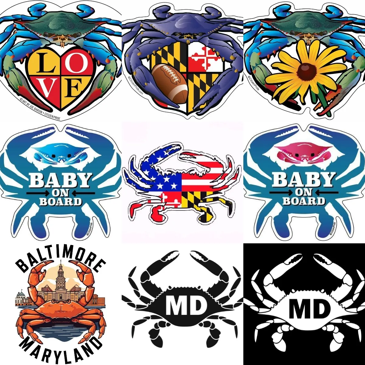 

maryland us state Maryland Crab decal sticker window decal mailbox decal laptop decal JDM Windshield Bumper Helmet High Quality
