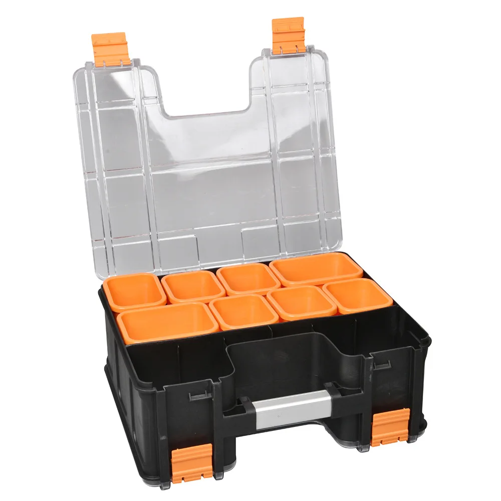 Plastic Tool Box Hard Case Hardware Screw Tool Storage Box Double-size Protable Toolbox Multi-grid Parts Tool box Organizer box 4