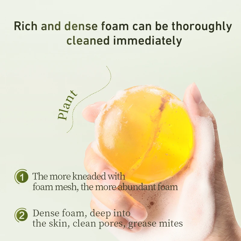 FONCE Soap made with ginseng for facial and body cleaning, deep cleaning, soft skin care, beauty,anti-mite soap,100g 3