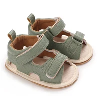 VALEN SINA Summer Baby Sandals Baby Boy Girl PU Leather Shoes Toddler Rubber Sole Flat Anti-slip First Walkers Crib Baby Shoes 2