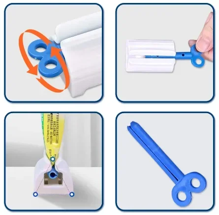 Toothpaste Squeezer Roller Tube Stainless Steel Reduce Waste Multifunctional for Bathroom