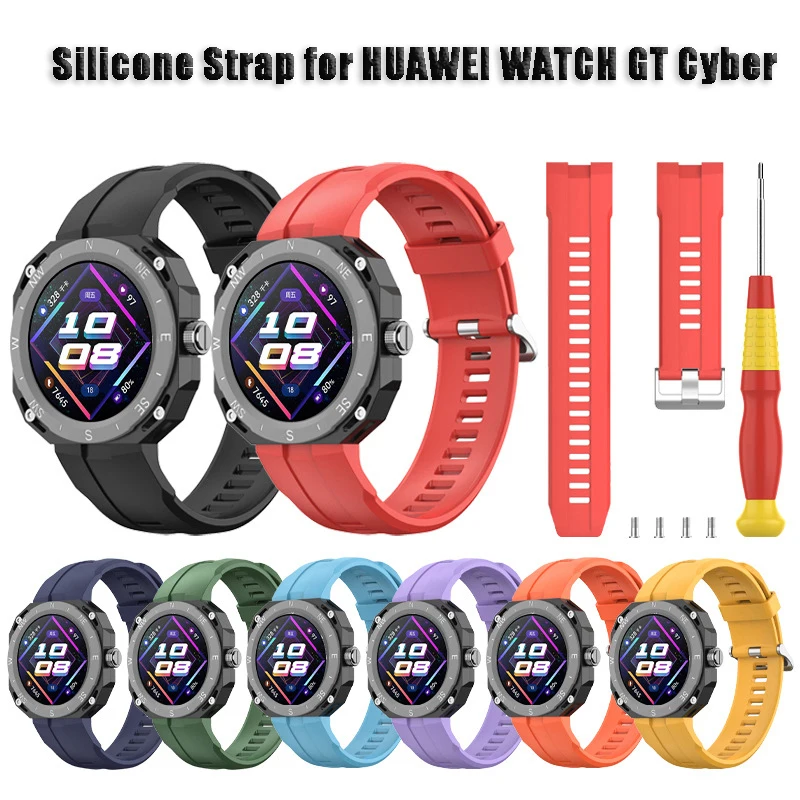 

Новый Силиконовый ремешок для HUAWEI WATCH GT Cyber, модифицированный ремешок для часов, современный спортивный модный браслет, аксессуары для часов