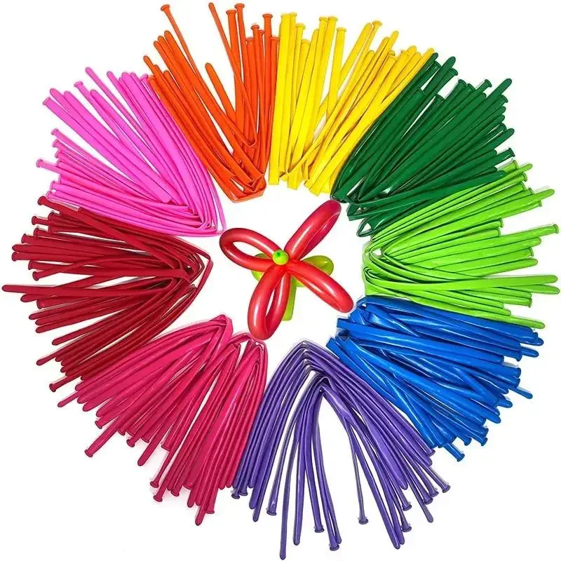 Neue 100 Teile/satz Candy Farbige Lange Luftballons Szene Dekoration Partei Liefert Handgemachte Ballon Bouquets Lange Ballon Zubehör