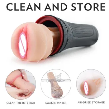 Male Masturbators Cup Adult Sex Toys Realistic Textured Pocket Vagina Pussy Man Masturbation Cup Stroker Penis Sleeve Sex Toys 3