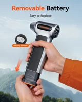 WOLFBOX MF200 เครื่องเป่าลมไฟฟ้า-แรงลม 320 กรัม, มอเตอร์ไร้แปรงถ่านแบบชาร์จไฟได้ 3 ระดับ สำหรับรถยนต์/คอมพิวเตอร์/บ้าน/กลางแจ้ง 3