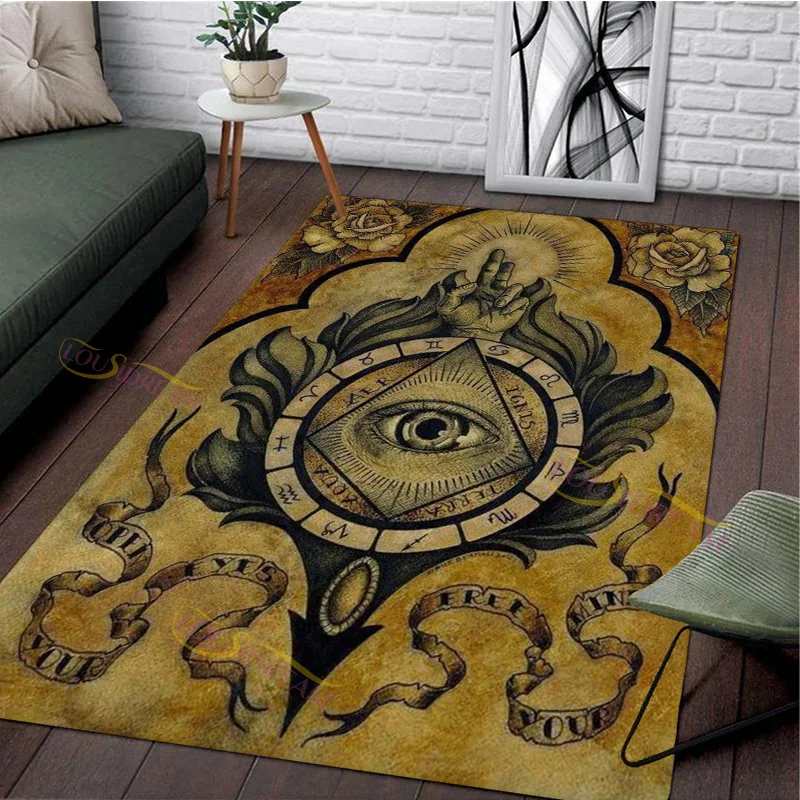 Masonic Carpet Freemason Illuminati Ring Rug All Seeing Eye Rug floor mat shaggy rugs for Living Room Fitness Pet