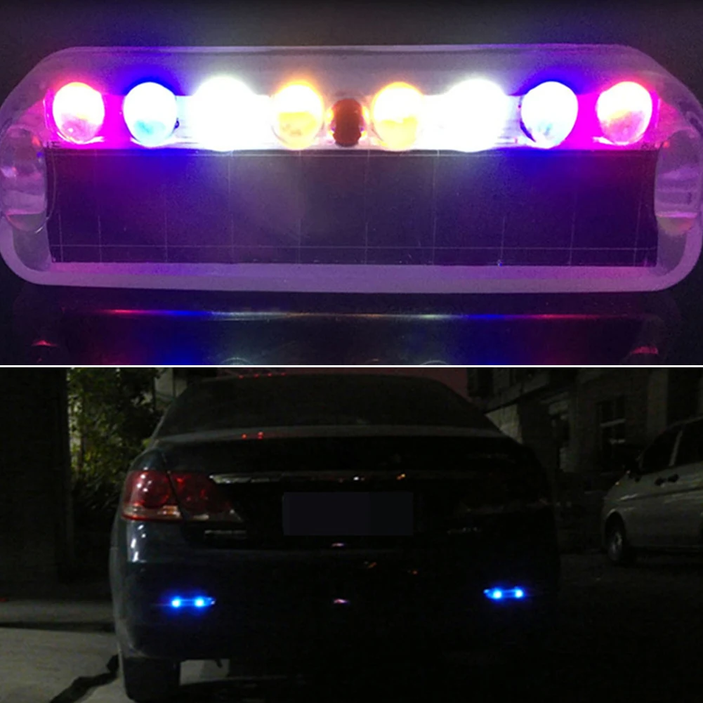 1pcs Solar LED Car Burglar Alarm 10 LED Anti-theft Warning Light Vibration Light Sensor Motorcycle Anti-collision Flashing Light images - 6