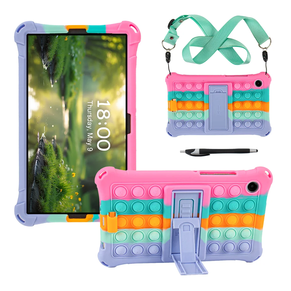 Soft Bubble Stand Case - Silicone Kids Tablet Cover
