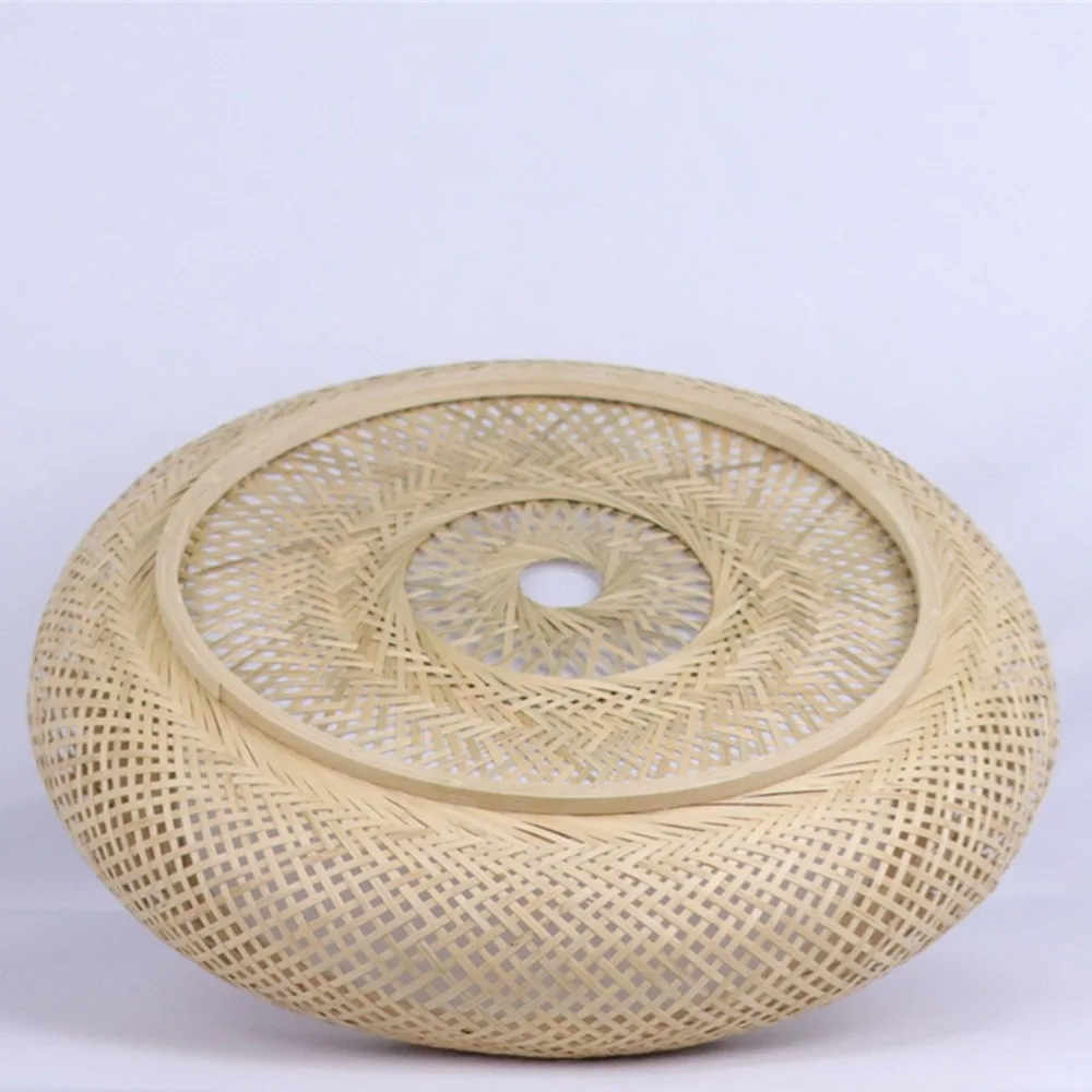 JOYINLED Rattan-Deckenleuchte, Bambus-Deckenlampe mit Halterung, Geflochtene Bambus-Deckenleuchte für Schlafzimmer und Balkon 50/60CM – Detail 2