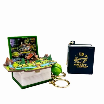New 3D explosive book, magic book, keychain, dinosaur space puzzle pendant, castle, ship bag, car accessory accessories