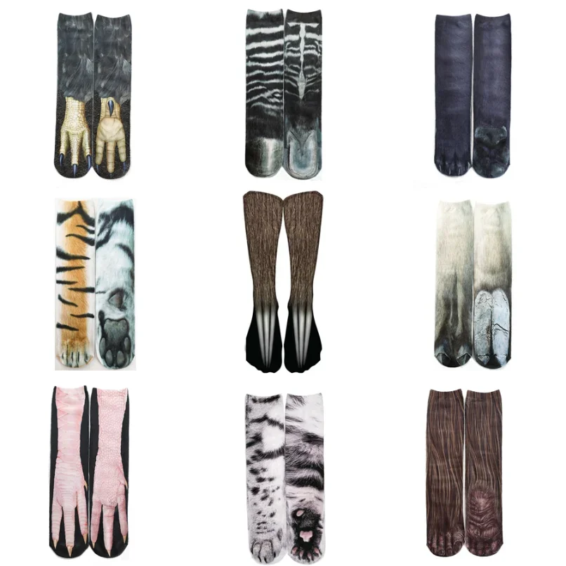 Cute Socks 3d print Funny Female Women Men Dog Cat Novelty Casual Hosiery Cotton Male Paw Sock Leopard Bear cow Gift 2025 New