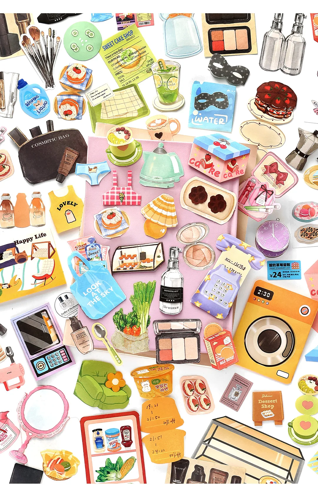 25 Stück Kawaii kreative Kosmetik Kleingerät Aufkleber Material Pack DIY Tagebuch handgemachte Scrapbook ästhetische Lieferungen – Detail 5