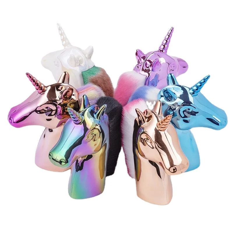 

Unicorn Horse Makeup Brushes Colorful Synthetic Hair Face Cosmetic Powder Blush Brush Nail Dust Cleaning Brush Beauty Tools