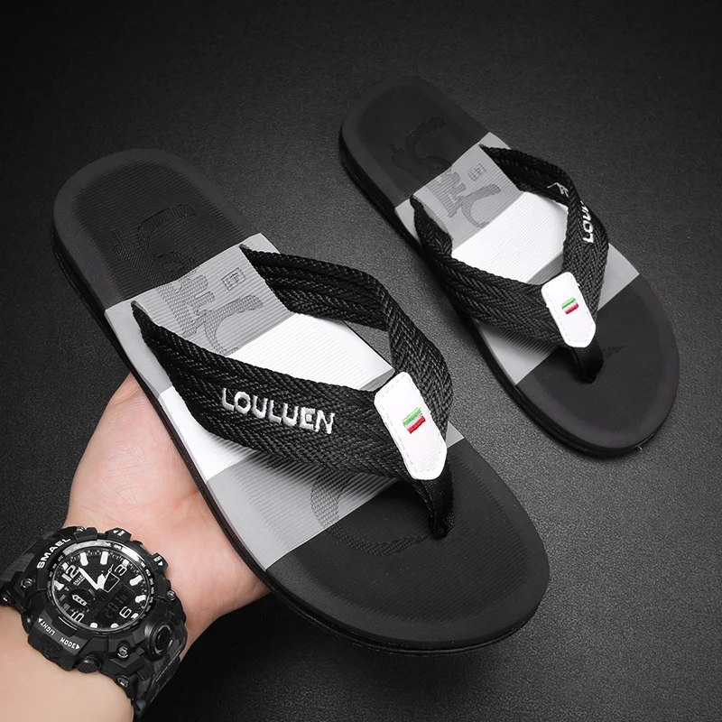 Men's Flip Flop Open-Toe Casual Slip-On Shoes Breathable Comfortable Soft Flat Heel for Spring Summer Autumn - 5