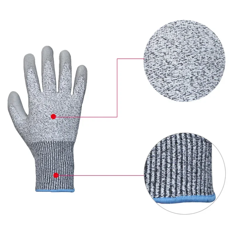 1Pairs Knitted Safety Work Glove Construction Security Garden Rubber Industrial Working Gloves