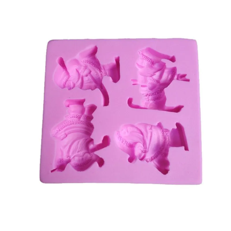 

4pcs Santa Silicone Mold Cake Decoration Fondant Chocolate Pastry Candy Accessories Dessert Table Decoration Kitchen Baking Tool