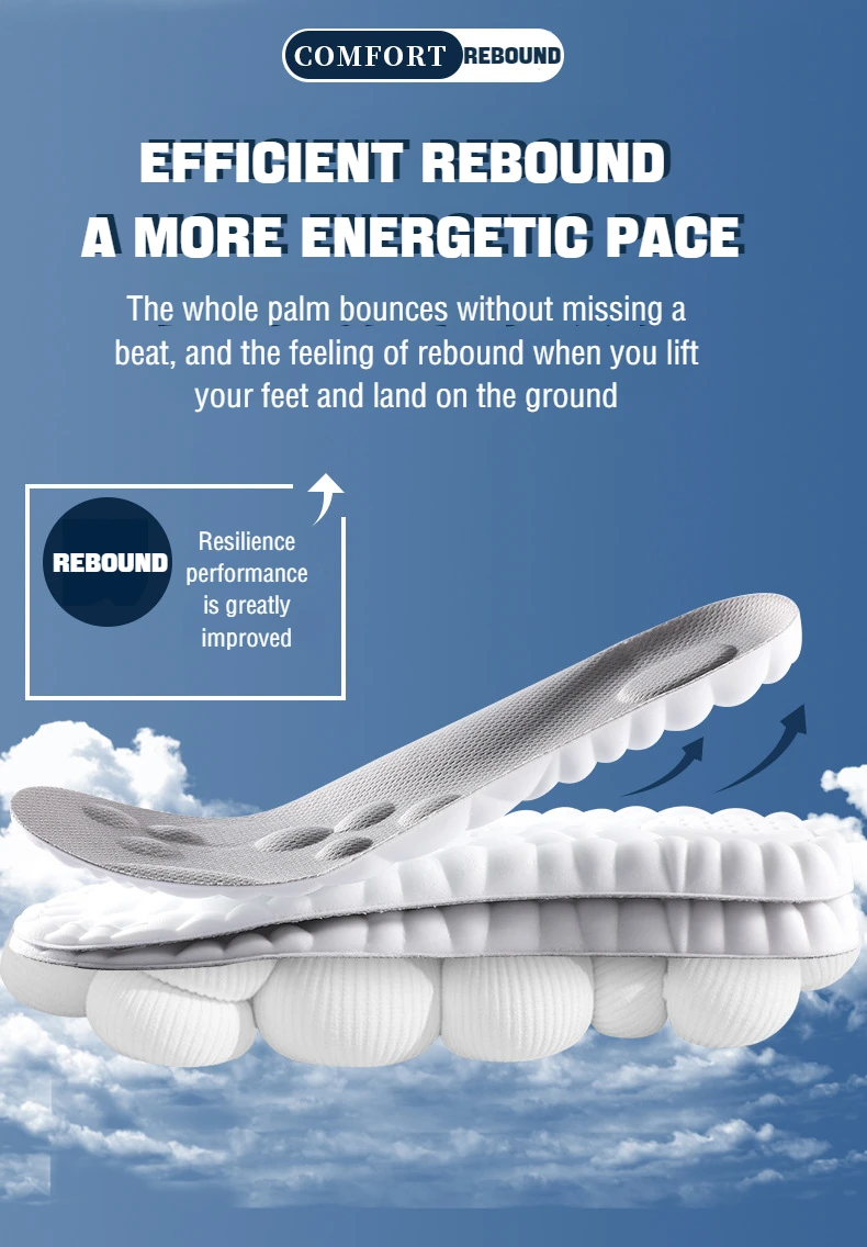 1Pair 4D Soft Plantar Fasciitis Insole Shoes Insoles for Feet Arch Support Orthopedic Inserts Sports Shock Absorption_voghion.com