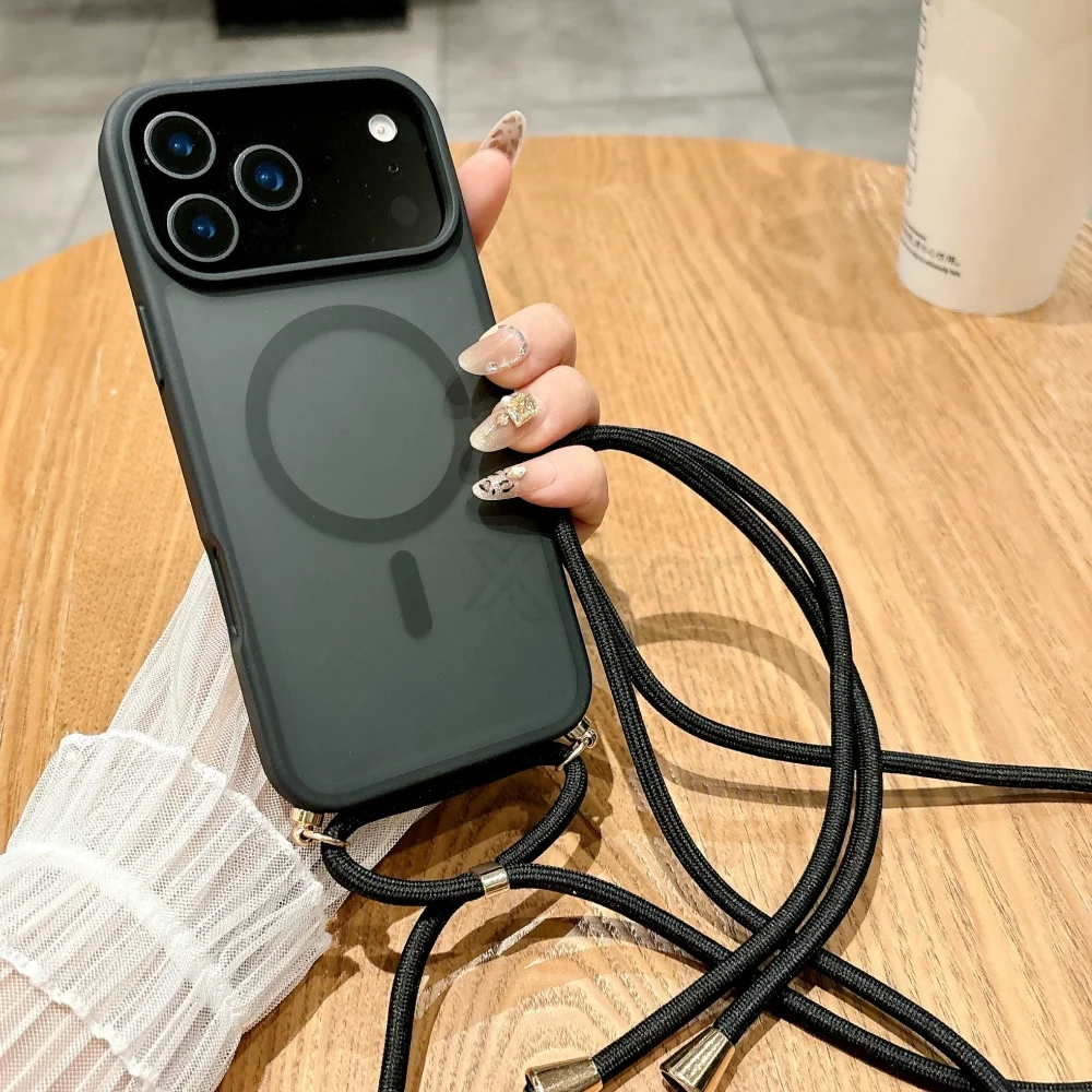2NSPDRGNI Crossbody Case Compatible With IPhone 12 Mini,Wireless Charging Shell With Adjustable Neck Cord Lanyard Strap,Black - View #9
